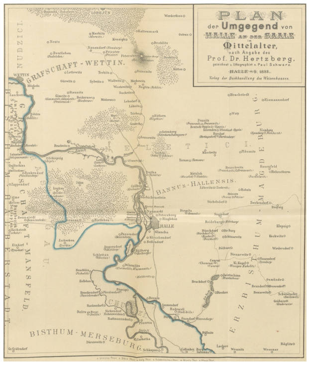 Eine Karte des Deutschen Reichs aus dem 19. Jahrhundert, die den Rhein Fluss hervorhebt, mit begleitendem Text.