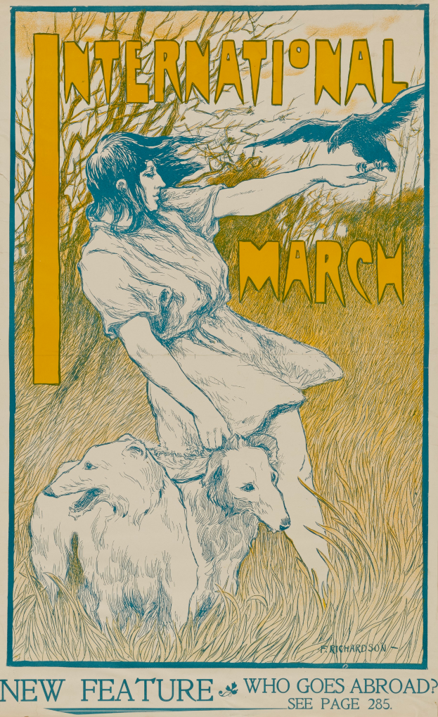 Plakat für die Internationale Demonstration mit einer Frau mit einem menschlichen Gesicht und einem Hund, mit Text zu den Ereignissen.