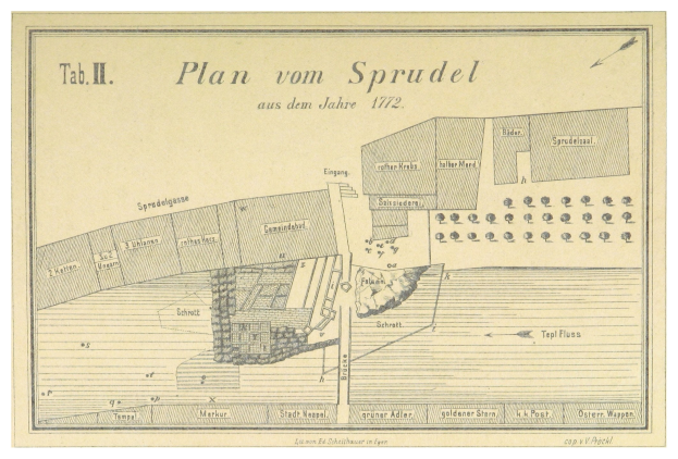 Ein Plakat mit einem Stadtplan von Spruidel, Deutschland, und begleitendem Text.