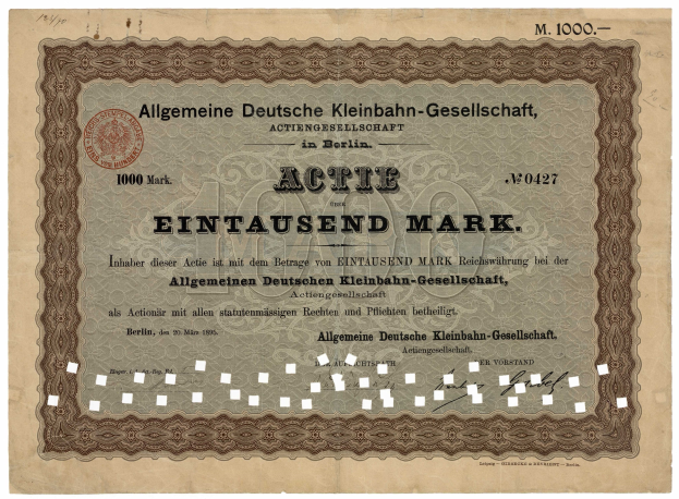 Alte deutsche Regierungsschuldverschreibung mit gedrucktem Text und einem offiziellen Stempel.