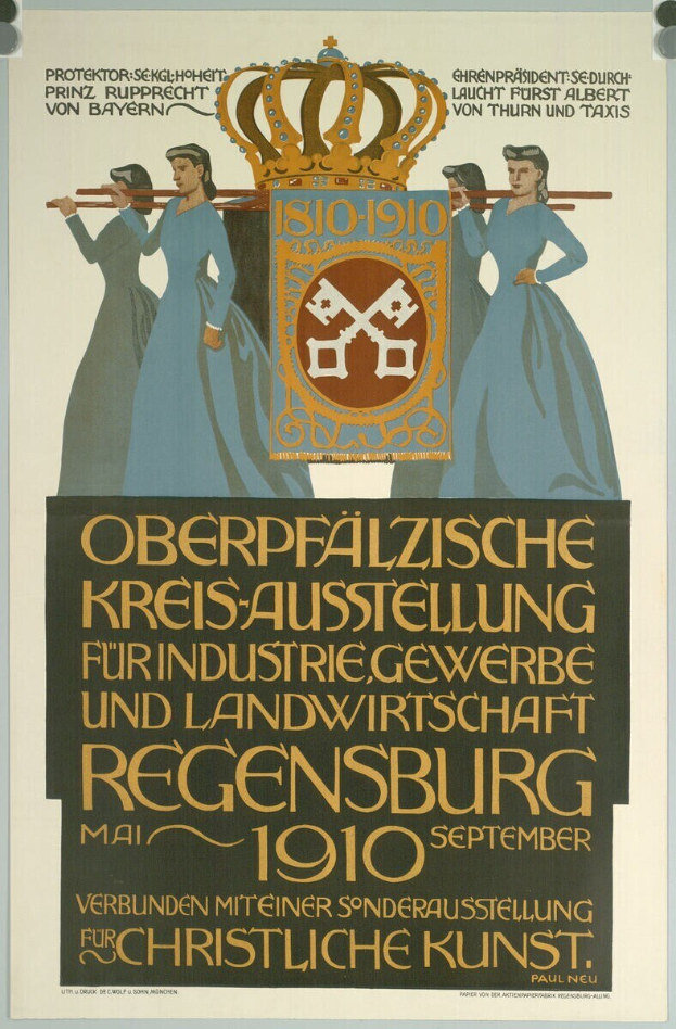 Plakat für die deutsche Revolution von 1910, das eine Gruppe von Menschen und eine Krone zeigt, mit Text, der Einzelheiten des Ereignisses angibt.